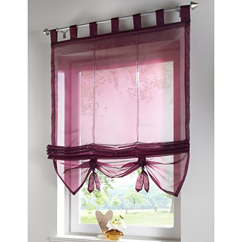 ANGEL BUD 1 stück Voile Raffrollo mit Schlaufen - Transparent Einfarbig Tüll Vorhänge - Römischen Vorhang für Küche, Bad und Balkon - Weinrot - Breite 140 cm, Höhe 155 cm ANGEL BUD 1 stück Voile Raffrollo mit Schlaufen - Transparent Einfarbig Tüll Vorhänge - Römischen Vorhang für Küche, Bad und Balkon - Weinrot - Breite 140 cm, Höhe 155 cm von SIMPVALE
