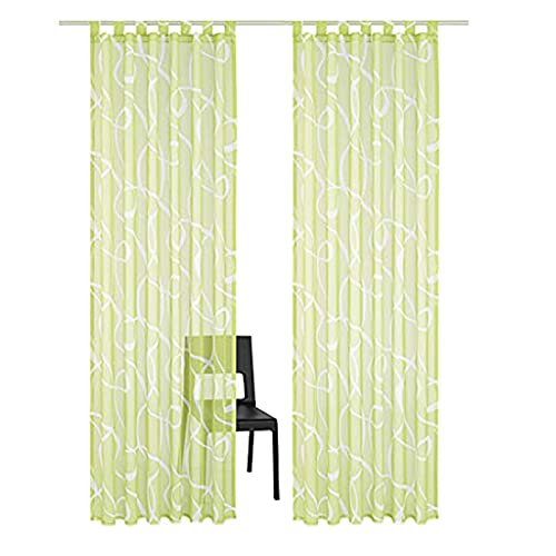 SIMPVALE 2er Set Vorhang mit Schlaufen Klassischer Druck Voile Transparent Vorhänge für Gardinen Schlafzimmer Wohnzimmer Balkon, Grün, 140x270 cm SIMPVALE 2er Set Vorhang mit Schlaufen Klassischer Druck Voile Transparent Vorhänge für Gardinen Schlafzimmer Wohnzimmer Balkon, Grün, 140x270 cm von SIMPVALE