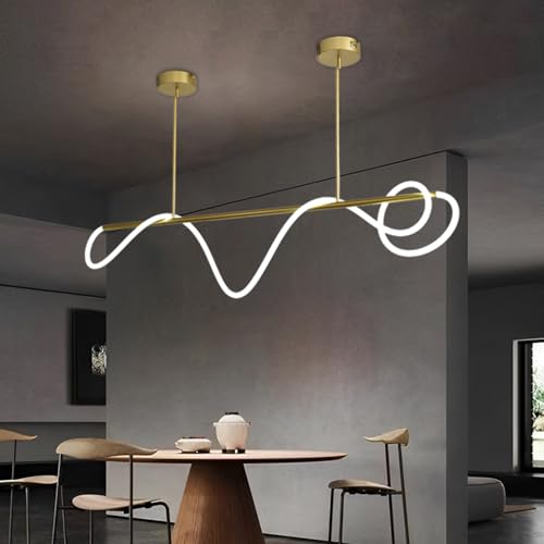 SITAFU Moderne LED-Pendelleuchte, Spirale, Gold, moderner Kronleuchter für Esszimmer, Leuchte für Kücheninselbeleuchtung, verstellbare Decken-Hängelampe, 47,2 Zoll, Esszimmerleuchte mit Fernbedienung SITAFU Moderne LED-Pendelleuchte, Spirale, Gold, moderner Kronleuchter für Esszimmer, Leuchte für Kücheninselbeleuchtung, verstellbare Decken-Hängelampe, 47,2 Zoll, Esszimmerleuchte mit Fernbedienung von SITAFU