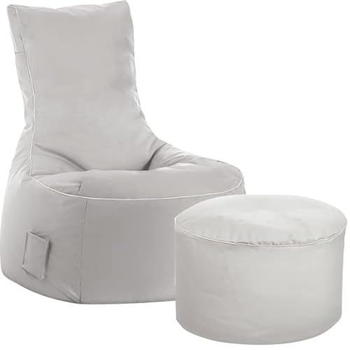 Sitting Point Sitzsack-Set Scuba Swing + Hocker grau von Sitting Point