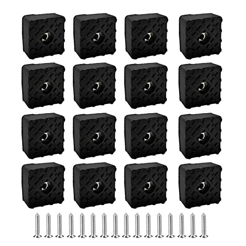 XNJIHWA 16Pcs Quadratisch Gummipuffer Elastikpuffer Gummifüße Schraubbar Möbelgreifer Schutz Möbel Tisch Bürostuhl & empfindliche Böden 30 * 30 * 10mm,Schwarz von XNJIHWA