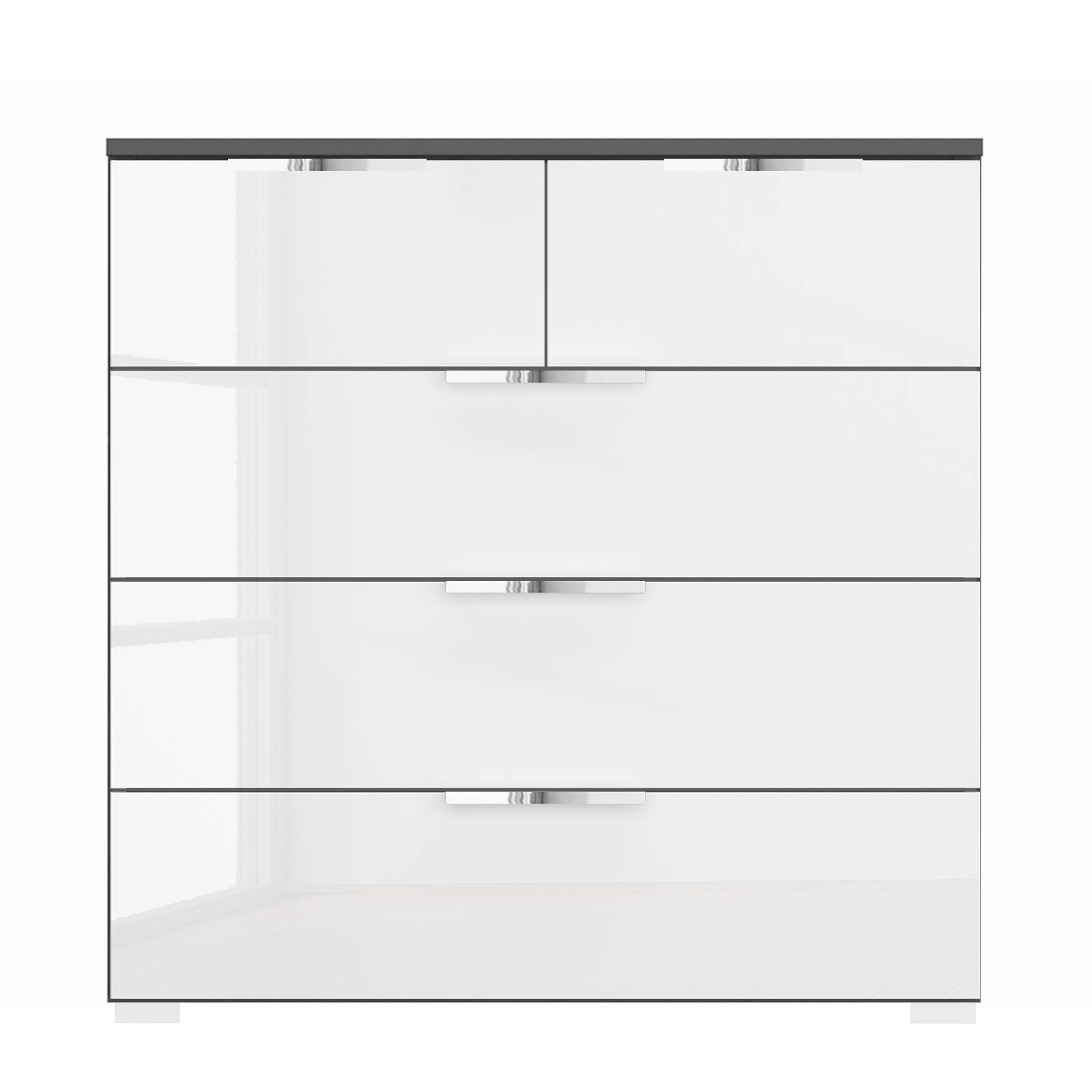 home24 Kommode x3+2 80 x 81 x 42cm Grau/Hochglanz Weiß/Graphit Chrom home24 Kommode x3+2 80 x 81 x 42cm Grau/Hochglanz Weiß/Graphit Chrom von home24