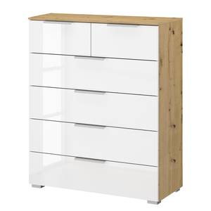 home24 Kommode x4+2 80 x 100 x 42cm Weiß/Hochglanz Weiß/Eiche Artisan Dekor Aluminium home24 Kommode x4+2 80 x 100 x 42cm Weiß/Hochglanz Weiß/Eiche Artisan Dekor Aluminium von home24