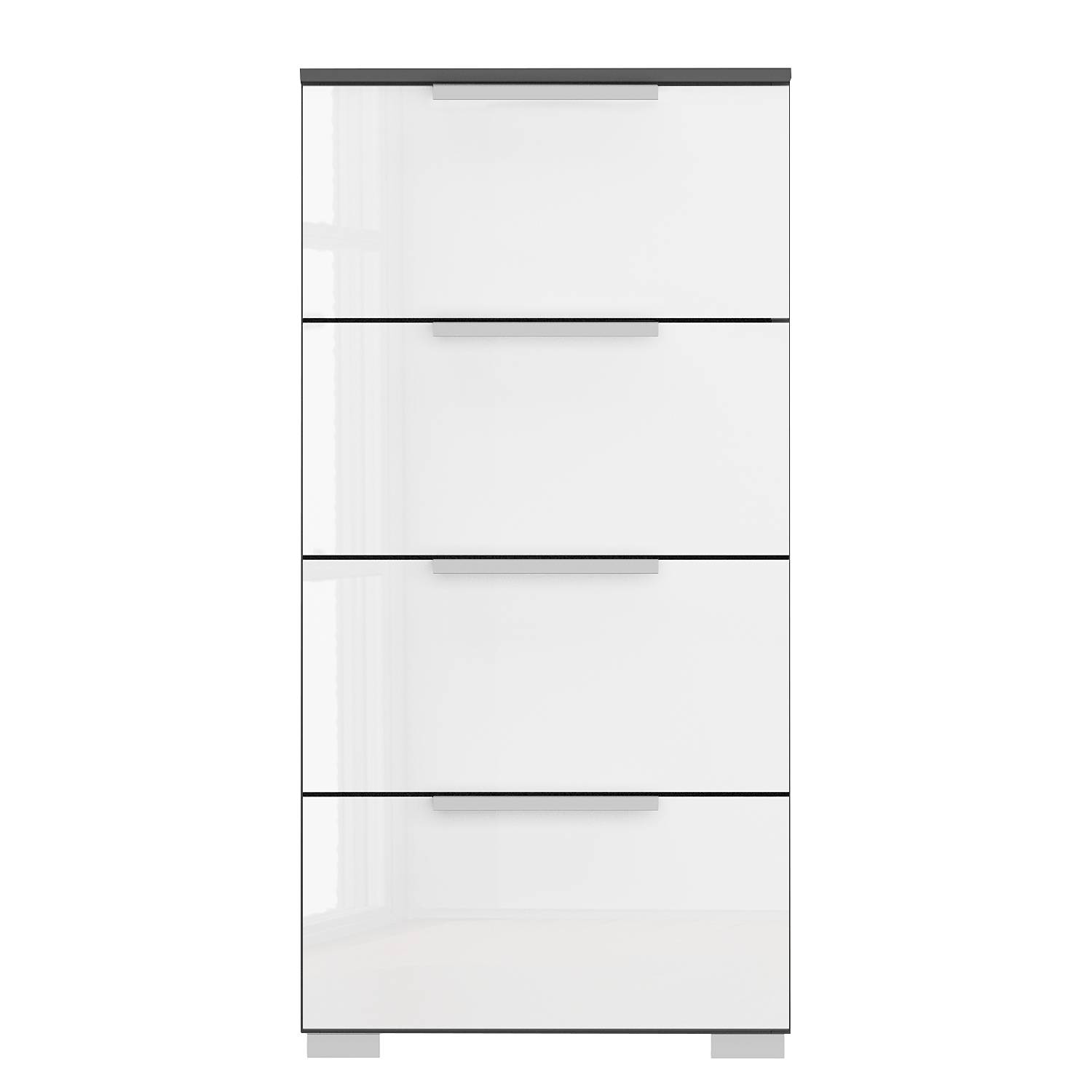 home24 Kommode x4 40cm Grau/Hochglanz Weiß/Graphit Aluminium home24 Kommode x4 40cm Grau/Hochglanz Weiß/Graphit Aluminium von home24