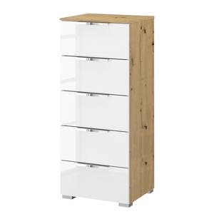 home24 Kommode x5 40cm Weiß/Hochglanz Weiß/Eiche Artisan Dekor Chrom home24 Kommode x5 40cm Weiß/Hochglanz Weiß/Eiche Artisan Dekor Chrom von home24