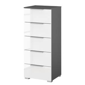 home24 Kommode x5 40cm Grau/Hochglanz Weiß/Graphit Aluminium home24 Kommode x5 40cm Grau/Hochglanz Weiß/Graphit Aluminium von home24
