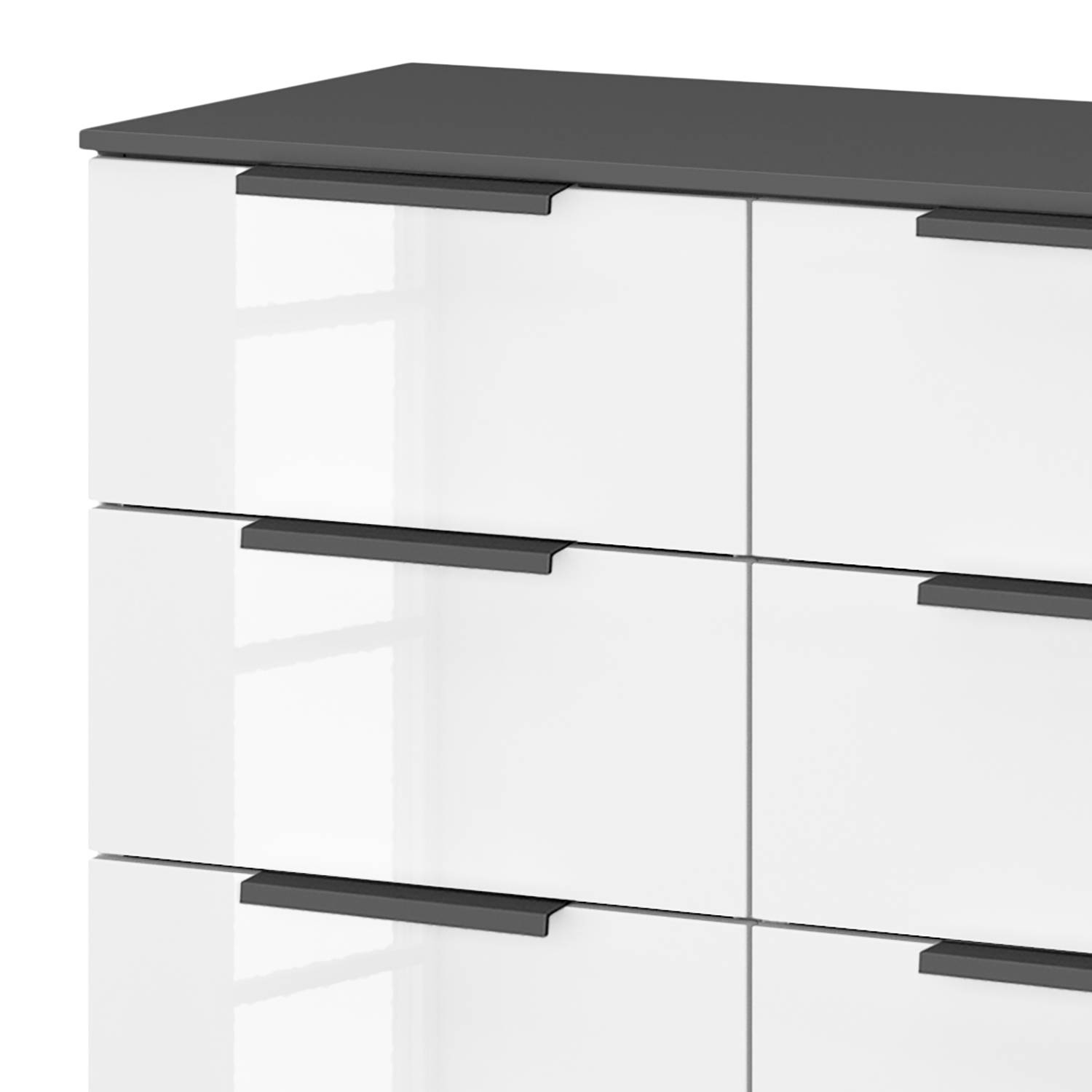 home24 Kommode x8 80 x 81 x 42cm Grau/Hochglanz Weiß/Graphit Korpusfarbe home24 Kommode x8 80 x 81 x 42cm Grau/Hochglanz Weiß/Graphit Korpusfarbe von home24