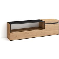 Skraut Home - TV-Schrank, Lowboard, für Wohnzimmer und Esszimmer, 150x45x35cm, Für TV-Geräte bis zu 65", Fernsehtisch, Moderner Stil, Eiche Schwarz von SKRAUT HOME