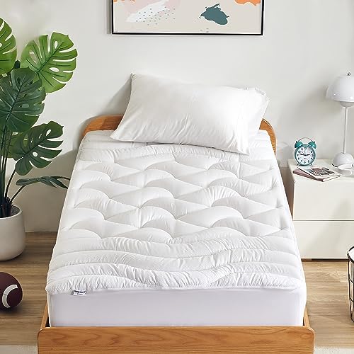 SLEEP ZONE Kühlende Doppel-Matratzenauflage für Einzelbett, Premium-Zonen-Matratzenauflage, Matratzenschoner, maschinenwaschbar, langlebig, Tiefe Tasche, 20,3–53,3 cm, Weiß, Doppelbett von SLEEP ZONE