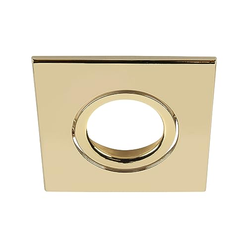 SLV UNIVERSAL DOWNLIGHT Abdeckung | Abdeckung für Einbauleuchte, Innenbeleuchtung für Wohnzimmer, Schlafzimmer, Küche, Diele Kinderzimmer | für die schwenkbare Version, gold, eckig von SLV