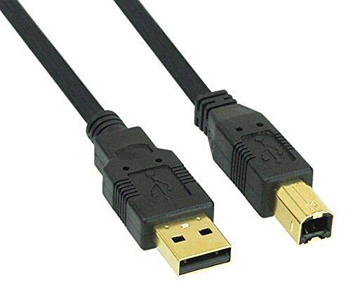 SM-PC® USB 2.0 Kabel, A an B, schwarz, Kontakte vergoldet, 1m Drucker #492 von SM-PC