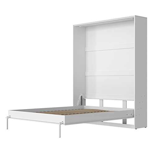 SMARTBett Schrankbett Classic mit Gasdruckfedern 160x200cm Vertikal Weiss | Wandbett, Wandklappbett fürs Gästezimmer, Büro, Wohnzimmer, Schlafzimmer von SMARTBett