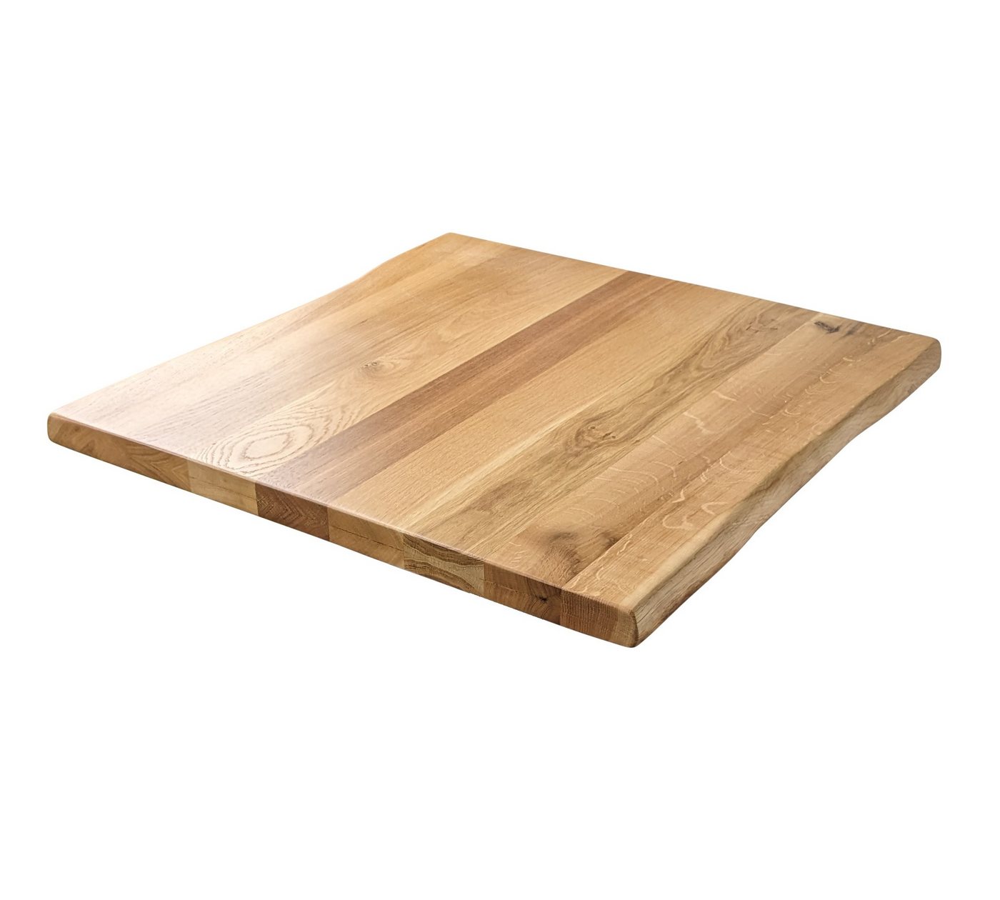SMARTFURN Bistrotisch Gastro Tischplatte Eiche massiv mit Baumkante, Baumkante, Eichenholz, massive durchgehende Stärke von 3cm von SMARTFURN
