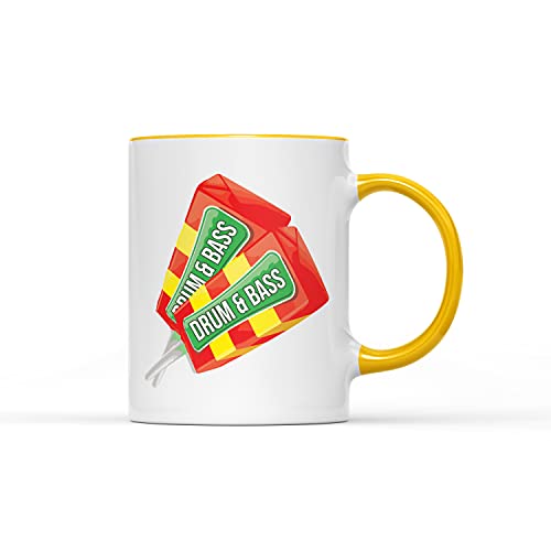 SMARTYPANTS Tasse mit Schlagzeug und Bass – lustiger Drumstick, Squashie, Süßigkeiten, Musikgeschenk, Geschenkidee, robuster Griff, beschichtet, spülmaschinen- und mikrowellengeeignet, von SMARTYPANTS