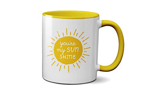 Tasse mit Aufschrift "You are My Sunshine", inspirierendes Zitat, bedeutungsvolle Veränderung, Geschenkidee, Kaffee, Tee, Keramikgriff, Idee, robuster Griff, spülmaschinen- und mikrowellengeeignet von SMARTYPANTS
