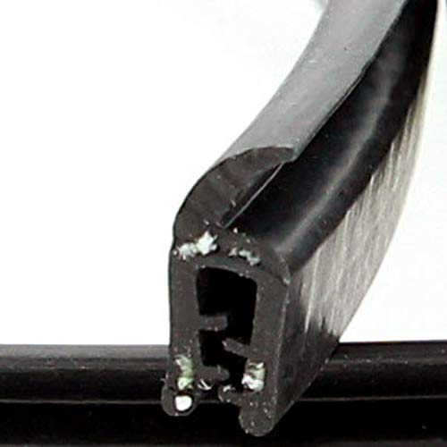 DF1 Dichtungsprofil von SMI-Kantenschutzprofi - Klemmprofil (PVC) - Klemmbereich 1-2 mm - mit obenliegender Dichtung als Fahne (EPDM) - einfache Montage, selbstklemmend ohne Kleber (1 m) von SMI