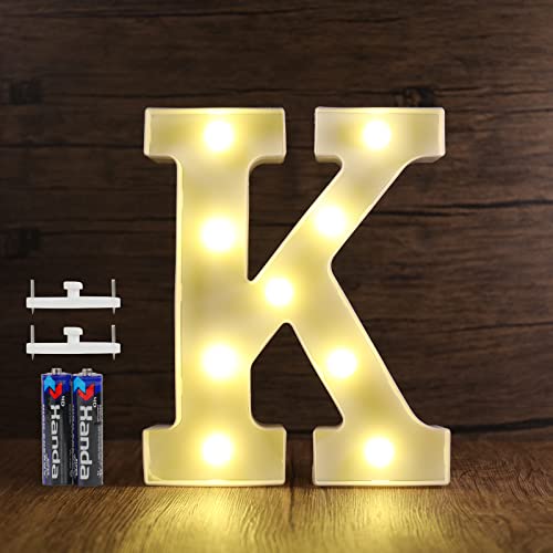 SMOTOT LED Buchstaben Lichter Alphabet Lampe Buchstabe Beleuchtung Lampe Beleuchtete Nachtlichter Dekoration für Geburtstag Weihnachten Hochzeit Party Valentinstag mit 2AA Batterie Spurlose Haken von SMOTOT