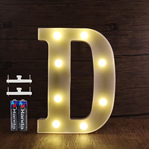 SMOTOT LED Buchstaben Lichter Alphabet Lampe Buchstabe Beleuchtung Lampe Beleuchtete Nachtlichter Dekoration für Geburtstag Weihnachten Hochzeit Party Valentinstag mit 2AA Batterie Spurlose Haken von SMOTOT