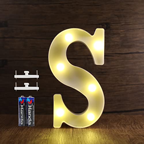 SMOTOT LED Buchstaben Lichter Alphabet Lampe Buchstabe Beleuchtung Lampe Beleuchtete Nachtlichter Dekoration für Geburtstag Weihnachten Hochzeit Party Valentinstag mit 2AA Batterie Spurlose Haken von SMOTOT