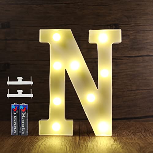 SMOTOT LED Buchstaben Lichter Alphabet Lampe Buchstabe Beleuchtung Lampe Beleuchtete Nachtlichter Dekoration für Geburtstag Weihnachten Hochzeit Party Valentinstag mit 2AA Batterie Spurlose Haken von SMOTOT