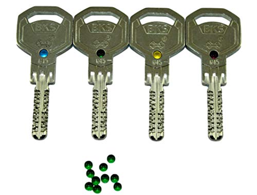 SN-TEC Austausch Glas Kugel "Grün" für BKS Janus Schlüssel der Serie 45 und 46 (10 Stück) von SN-TEC