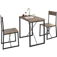 OGT19-N 3-teilig Essgruppe Esstisch mit 2 Stühlen Sitzgruppe Küche Küchentisch Holztisch Balkontisch im Industrial-Look - Sobuy von SOBUY