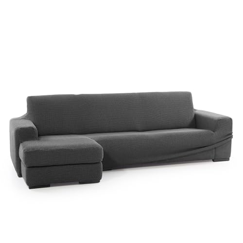 SOFASKINS® super elastischer Chaise Longue überzug, Sofabezug Kurze Linke Armlehne, Sofa überzug atmungsaktiv, bequem und langlebig, Kompatible Abmessungen des Sofas (210-340 cm), Farbe dunkelgrau von SOFASKINS