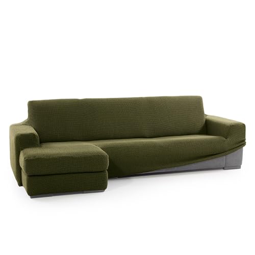 SOFASKINS® super elastischer Chaise Longue überzug, Sofabezug Kurze Linke Armlehne, Sofa überzug atmungsaktiv, bequem und langlebig, Kompatible Abmessungen des Sofas (210-340 cm), Farbe Gras von SOFASKINS