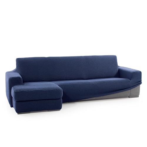 SOFASKINS® super elastischer Chaise Longue überzug, Sofabezug Kurze Linke Armlehne, Sofa überzug atmungsaktiv, bequem und langlebig, Kompatible Abmessungen des Sofas (210-340 cm), Farbe Marine von SOFASKINS