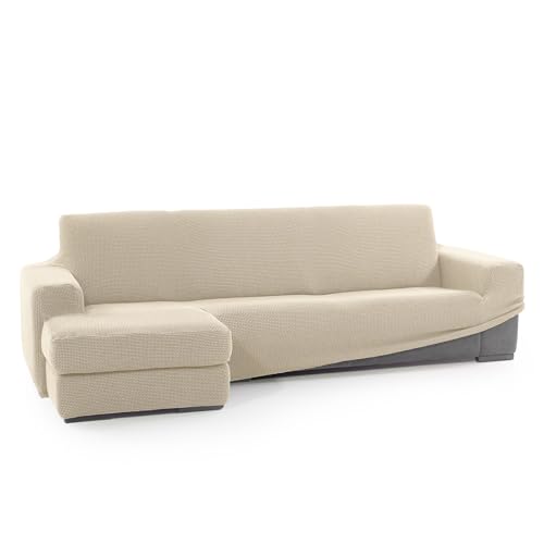 SOFASKINS® super elastischer Chaise Longue überzug, Sofabezug Kurze Linke Armlehne, Sofa überzug atmungsaktiv, bequem und langlebig, Kompatible Abmessungen des Sofas (210-340 cm), Farbe beig von SOFASKINS