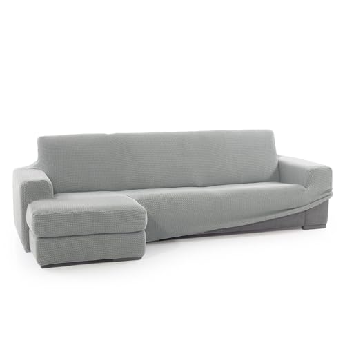 SOFASKINS® super elastischer Chaise Longue überzug, Sofabezug Kurze Linke Armlehne, Sofa überzug atmungsaktiv, bequem und langlebig, Kompatible Abmessungen des Sofas (210-340 cm), Farbe hellgrau von SOFASKINS