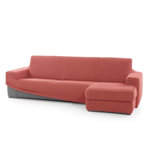 SOFASKINS® super elastischer Chaise Longue überzug, Sofabezug Kurze rechte Armlehne, Sofa überzug atmungsaktiv, bequem und langlebig, Kompatible Abmessungen des Sofas (210-340 cm), Farbe Koralle von SOFASKINS