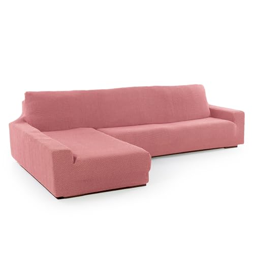 SOFASKINS® super elastischer Chaise Longue überzug, Sofabezug Linke Lange Armlehne, Sofa überzug atmungsaktiv, bequem und langlebig, Kompatible Abmessungen des Sofas (210-340 cm), Farbe pastellrosa von SOFASKINS