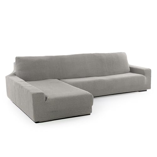 SOFASKINS® super elastischer Chaise Longue überzug, Sofabezug Linke Lange Armlehne, Sofa überzug atmungsaktiv, bequem und langlebig, Kompatible Abmessungen des Sofas (210-340 cm), Farbe hellgrau von SOFASKINS