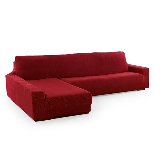 SOFASKINS® super elastischer Chaise Longue überzug, Sofabezug Linke Lange Armlehne, Sofa überzug atmungsaktiv, bequem und langlebig, Kompatible Abmessungen des Sofas (210-340 cm), Farbe rot von SOFASKINS