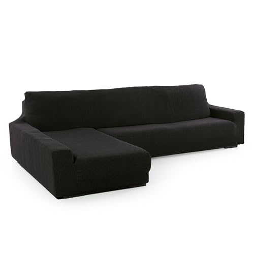 SOFASKINS® super elastischer Chaise Longue überzug, Sofabezug Linke Lange Armlehne, Sofa überzug atmungsaktiv, bequem und langlebig, Kompatible Abmessungen des Sofas (210-340 cm), Farbe schwarz von SOFASKINS