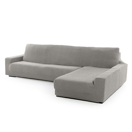 SOFASKINS® super elastischer Chaise Longue überzug, Sofabezug rechte Lange Armlehne, Sofa überzug atmungsaktiv, bequem und langlebig, Kompatible Abmessungen des Sofas (210-340 cm), Farbe hellgrau von SOFASKINS