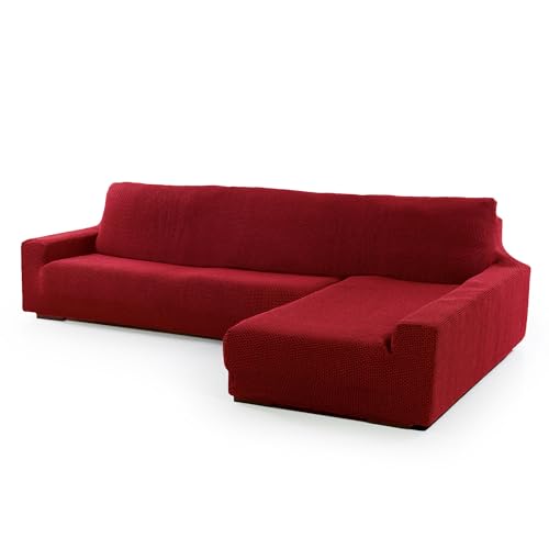 SOFASKINS® super elastischer Chaise Longue überzug, Sofabezug rechte Lange Armlehne, Sofa überzug atmungsaktiv, bequem und langlebig, Kompatible Abmessungen des Sofas (210-340 cm), Farbe rot von SOFASKINS