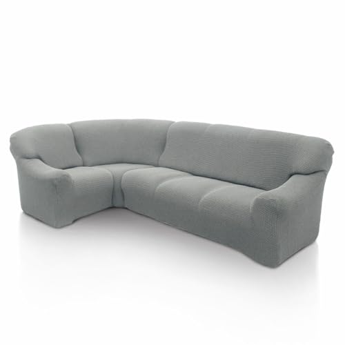 SOFASKINS super elastischer ecksofa überzug, waschbar, hochwertig, atmungsaktiv, bequem und langlebig, Sofa überzug, Einfach anzubringen, Maße (340-540 cm), Farbe Hellgrau von SOFASKINS