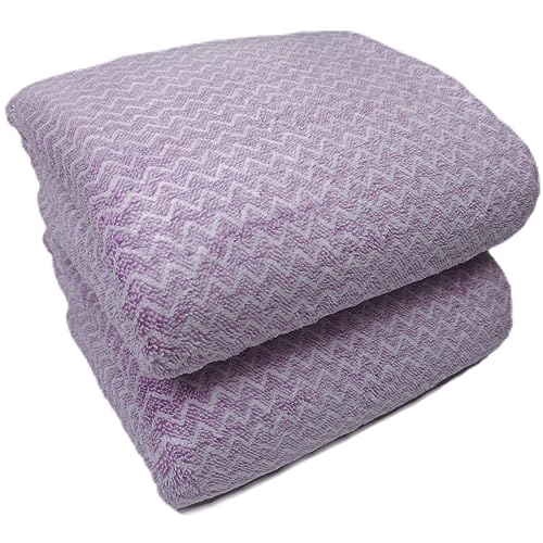 SOFTBATFY Mikrofaser-Badetuch-Set, 2er-Pack Badetücher für Dusche, Pool, Strand, Badezimmer, leicht, saugfähig, super Flauschige und schnell trocknende Handtücher (70 x 140 cm, Purple) von SOFTBATFY