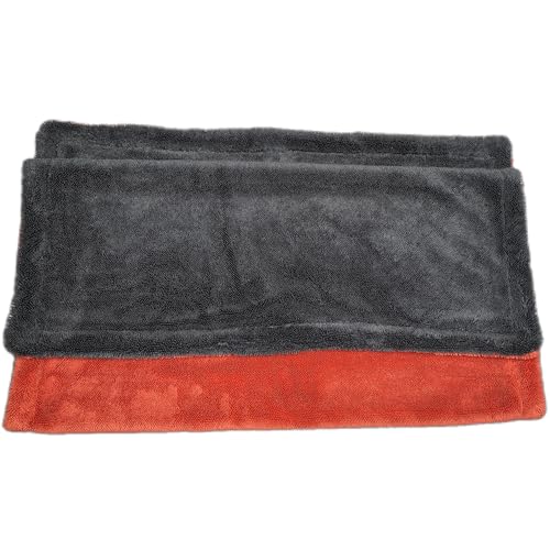 SOFTBATFY Premium Mikrofaser-Trockentuch, Shiny Bath Trockentuchsuper saugfähig, Twist Stapel Microfiber Tuch, Duschkabinen Tuch zum Wasser Abziehen in Dusche Bad (1200 g/m², 90 x 60 cm, rot-grau) von SOFTBATFY