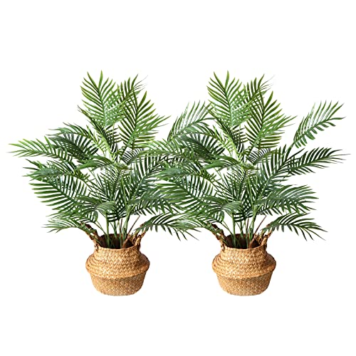 SOGUYI Künstliche Areca Palme Pflanzen 70cm Kunstpflanze Kunstpalme Groß Zimmerpflanzen Plastik Pflanze Plants Deko im Topf Fake Plant Dekoration für Büro Garten Wohnzimmer Balkon(2 Stück von SOGUYI