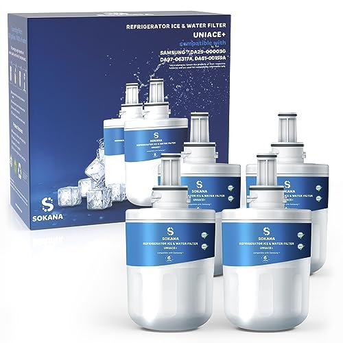 SOKANA 4 Kompatibel mit Samsung Kühlschrank Wasserfilter Ersätz für DA29-00003F DA29-00003G DA29-00003B Wasser Filter Aqua Pure Plus | TÜV SÜD Zertifikat von SOKANA