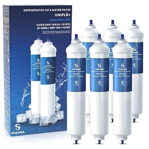 SOKANA 6 Kompatibel mit Samsung Filter Kühlschrank Side by Side Ersätz für Samsung Wasserfilter DA29-10105J LG Wasserfilter HAFEX/EXP | TÜV SÜD Zertifikat von SOKANA