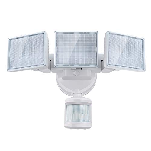 SOLLA led strahler mit bewegungsmelder, 40 W 3000LM Superhell LED Fluter Außen, IP65 Wasserdicht PIR Außenstrahler,5000K 3 Köpfe LED Flutlicht für Garage, Garten, Veranda, Auffahrt von SOLLA