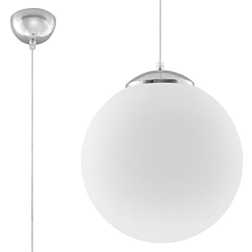 Sollux Lighting Ugo 40 Pendelleuchte, Glas, Weiß, Chrome von SOLLUX lighting