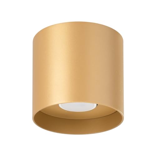 SOLLUX lighting Elegante Deckenleuchte - Deckenleuchten Lampe für Innen - Deckenleuchte Wohnzimmer – Glühbirne nicht enthalten – GU10-Fassung – MIKA - 12x12x11cm - Gold von SOLLUX lighting