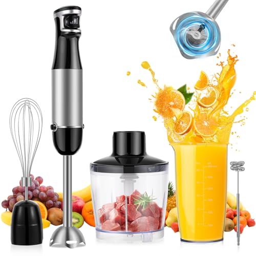 SOLVIEW 1500W Pürierstab Stabmixer Set Edelstahl:5-en-1 Stabmixer Elektrischer - Stufenlos Geschwindigkeiten - Schneebesen,Milchaufschäumer,500ml Häcksler und 600ml Messbecher,für Babynahrung SOLVIEW 1500W Pürierstab Stabmixer Set Edelstahl:5-en-1 Stabmixer Elektrischer - Stufenlos Geschwindigkeiten - Schneebesen,Milchaufschäumer,500ml Häcksler und 600ml Messbecher,für Babynahrung von SOLVIEW