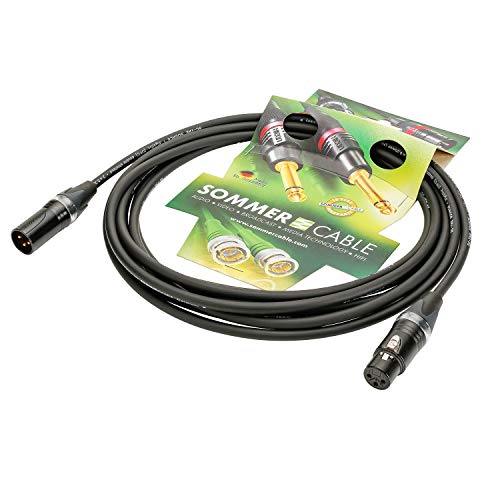 Sommer Cable 20m Mikrofonkabel Highflex SC-Source MKII 2 x 0,25 mm² - XLR male / XLR female NEUTRIK - SCN9-2000-SW - 65,6 ft von SommerCable