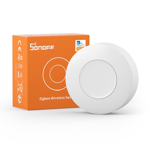 SONOFF SNZB-01P Zigbee Schalter,Zigbee 3.0 Smart Switch,2 Way Zigbee Lichtschalter Unterstützt die Erstellung Intelligenter Szenen Kompatibel mit Alexa/Smarthing/HA/IFTTT,Zigbee Hub Erforderlich von SONOFF